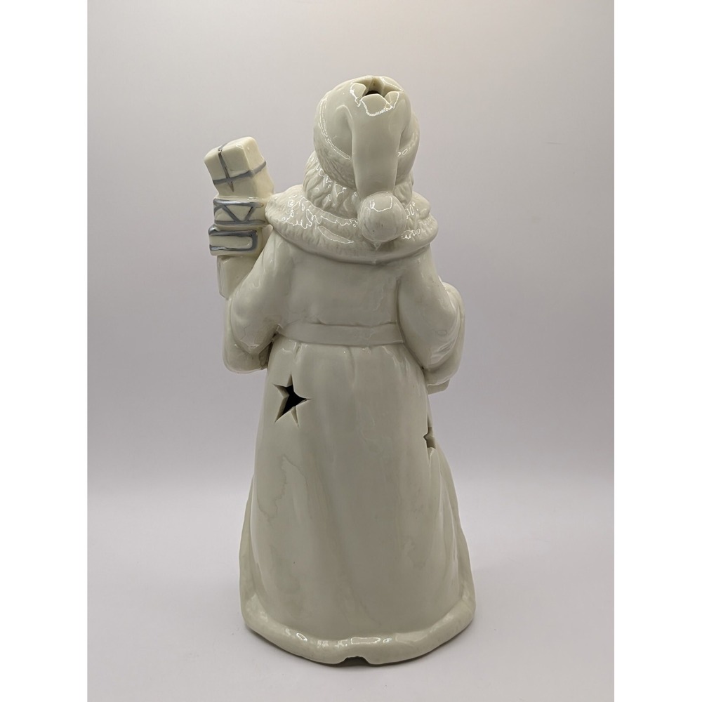 Santa Figurine Holding Lantern Presents Cutout Stars‎ Snowflakes 10" - Picture 3 of 16